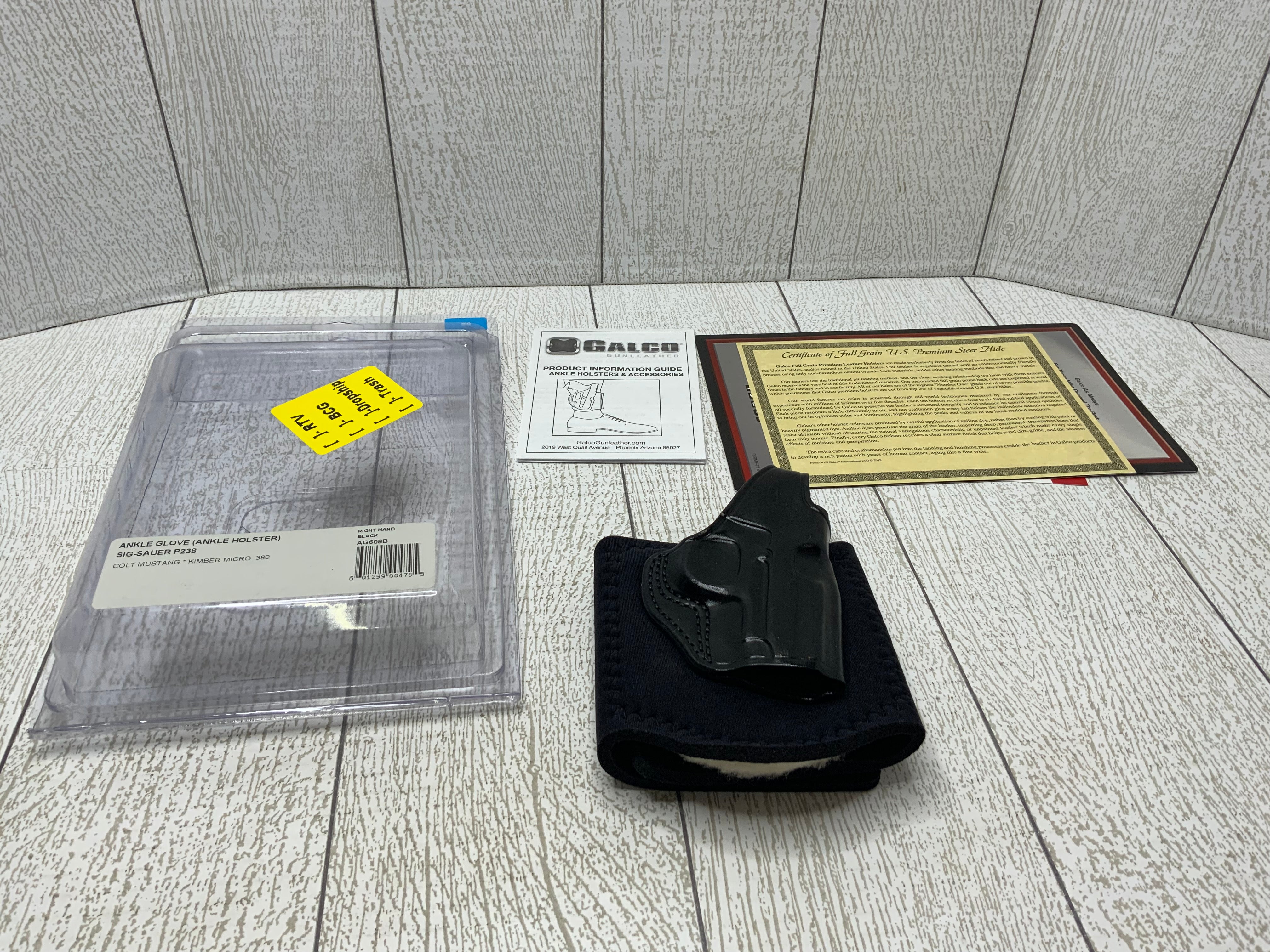 Galco Ankle Glove Holster Colt Mustang, Black - AG608B (7997061923054)